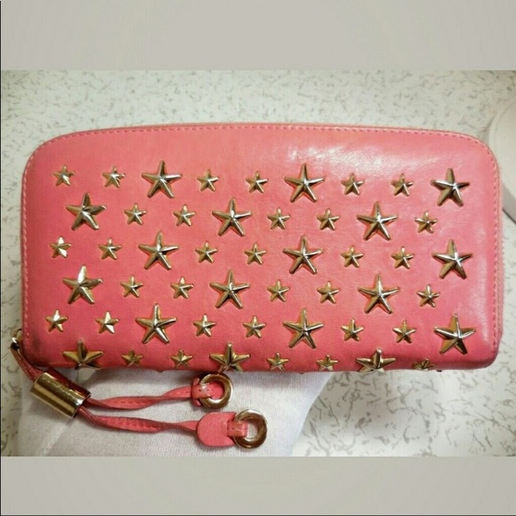 Jimmy Choo Handbags - JIMMY CHOO✨🌟✨🌸✨leather studded pink🌟wallet🤩✨🌸